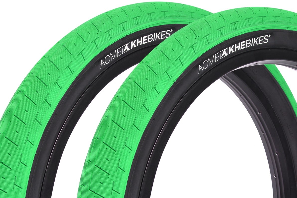 BMX tire set KHE ACME 20 inch x 2.40 inch green