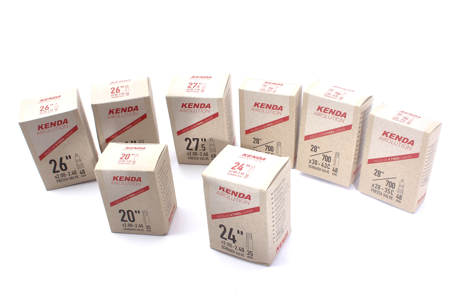 Chambre à air de vélo KENDA Airolution 26 x 2,00 - 2,40 pouces AV