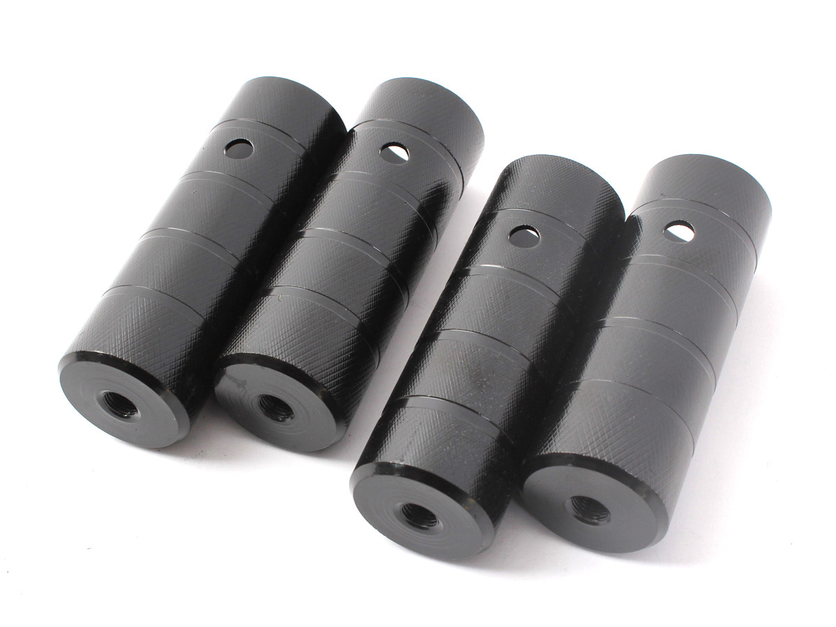 BMX Peg Set KHE BLACK STEEL 2 paires 10mm (3/8")