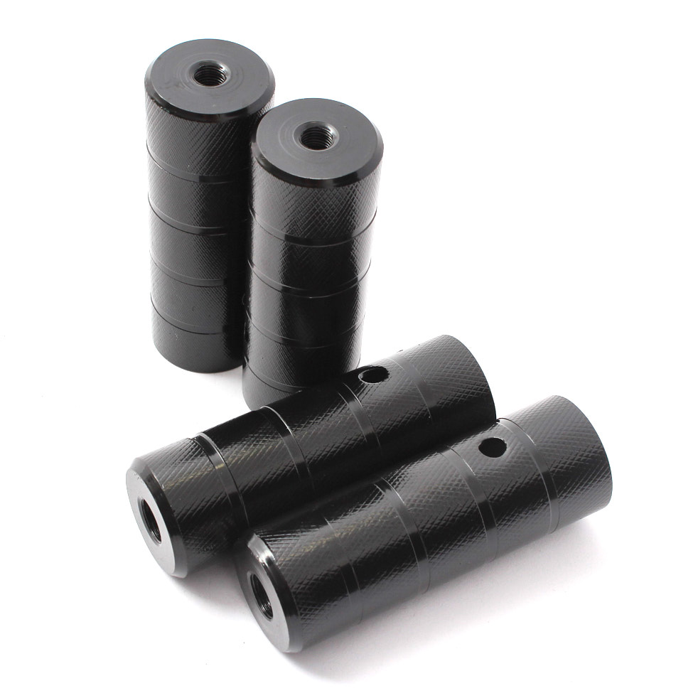 BMX Peg Set KHE BLACK STEEL 2 paires 14mm et 10mm (3/8")