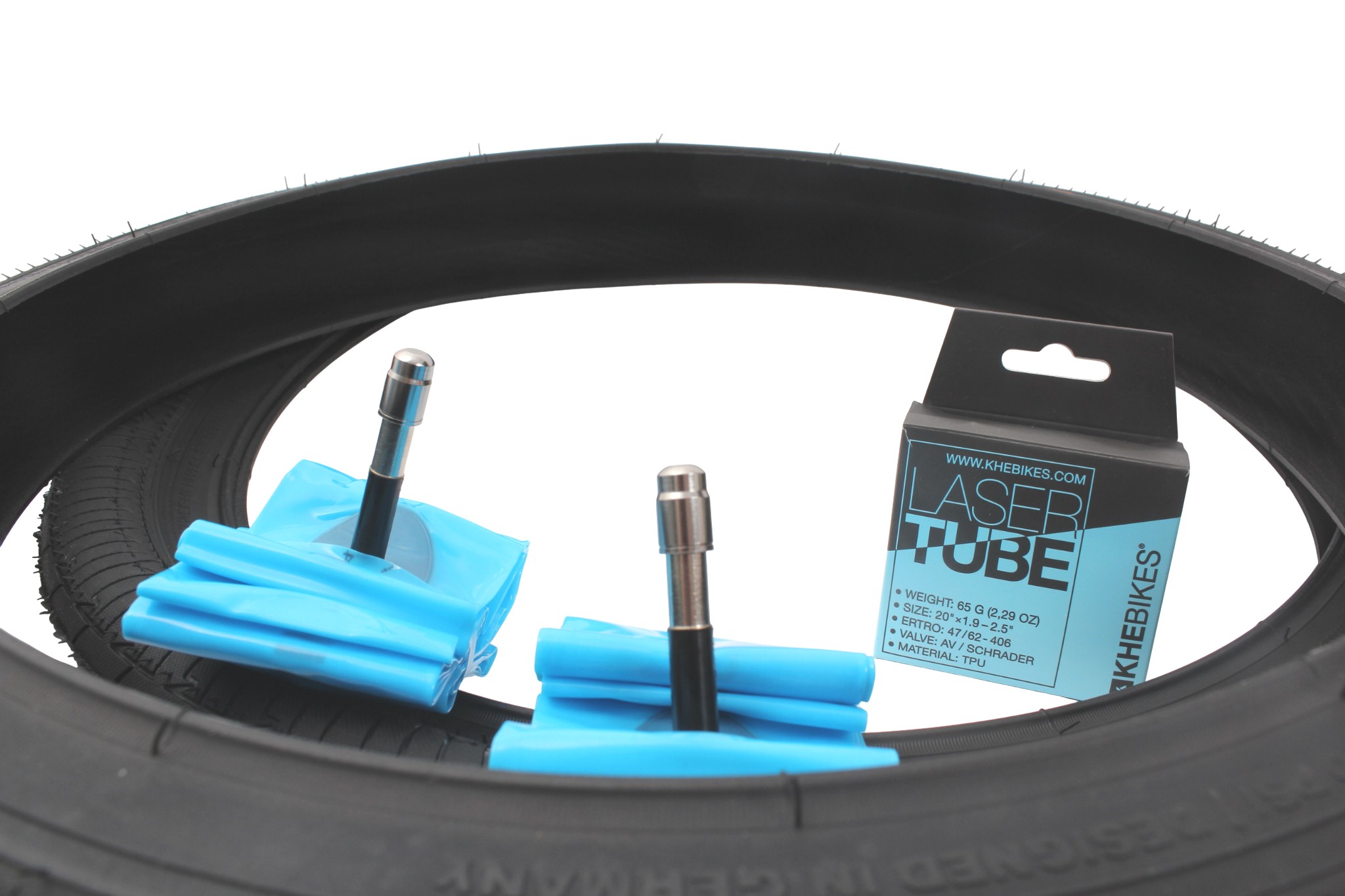 BMX tires 2x MAC2+ wire black + 2x KHE LASER tube