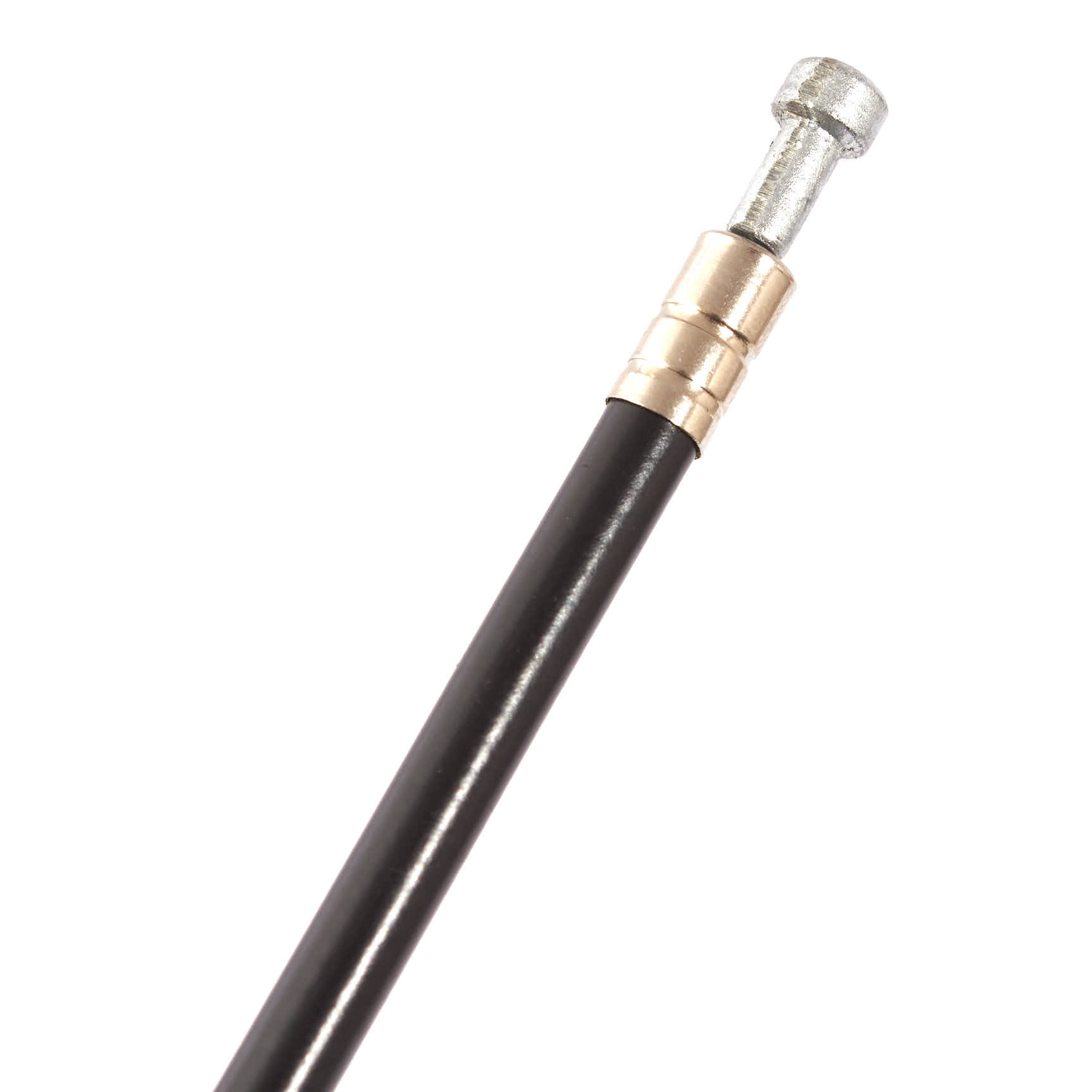 Ende von Bremdkabel mit schwarzer Hülle und Nippel