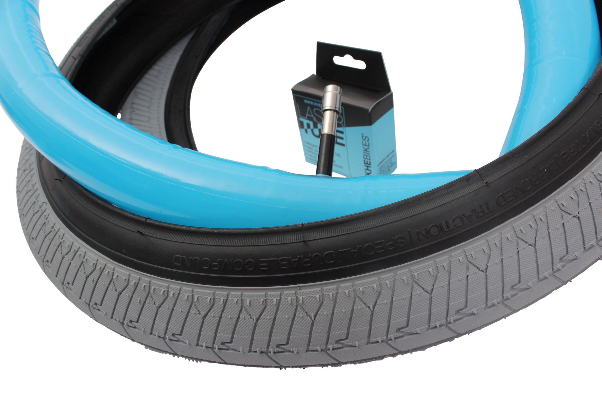 BMX tires 2x MAC2+ wire gray + 2x KHE LASER tube