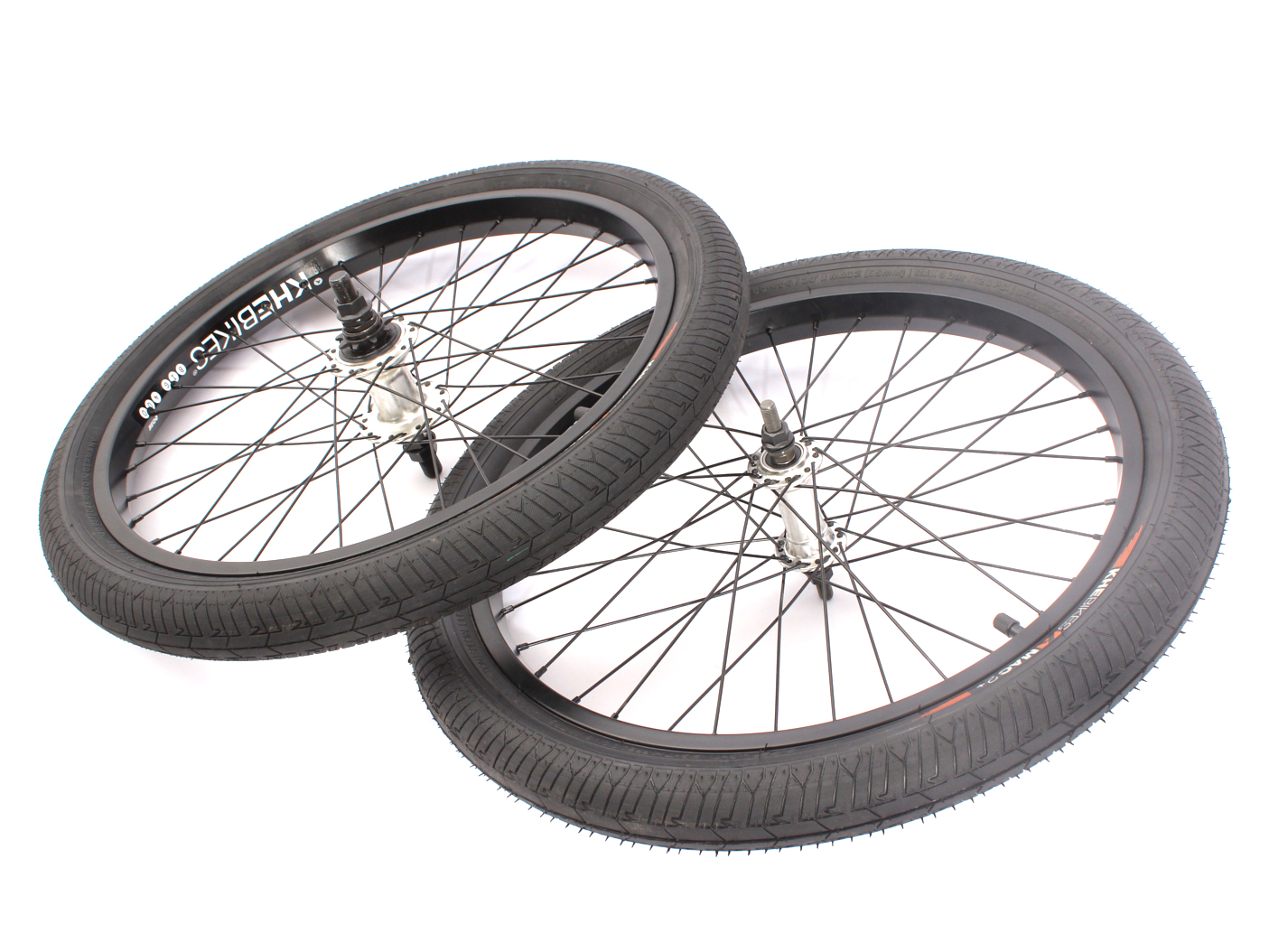 Jeu de roues BMX avec pneus KHE MAC2 20 pouces 14mm / 10mm S/B