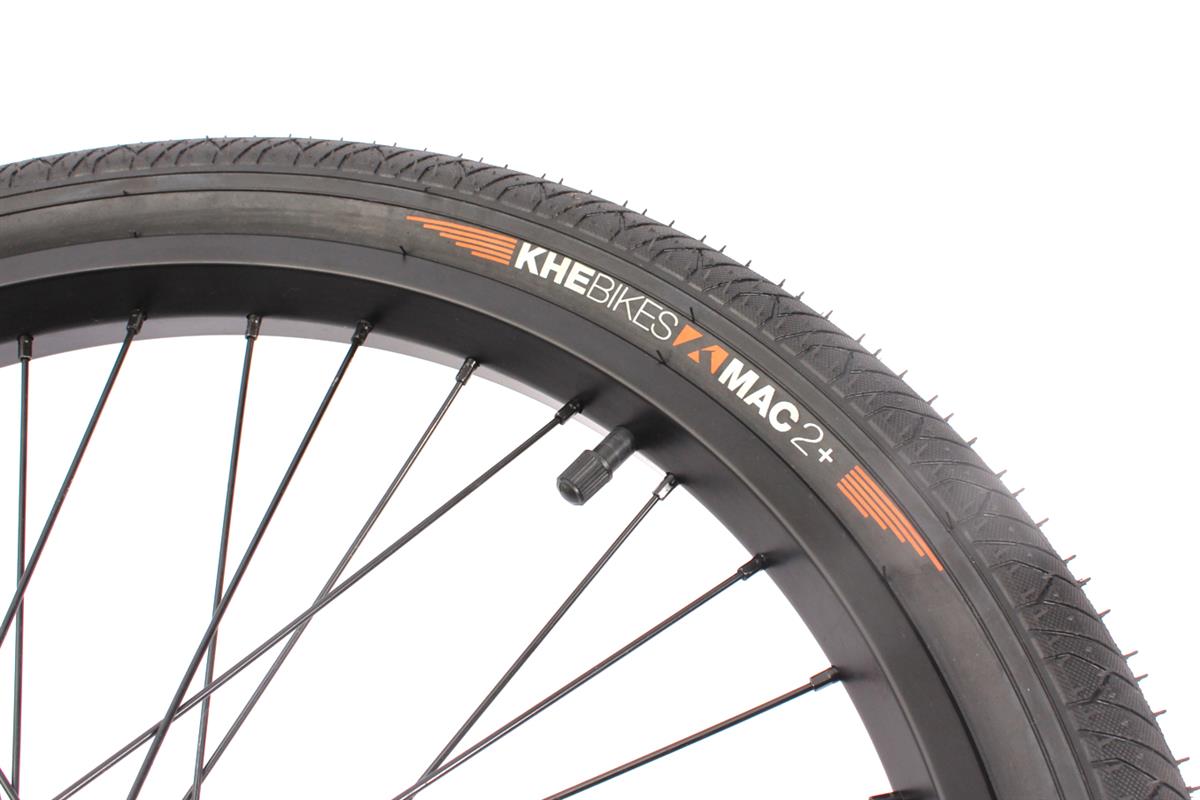 BMX wheelset including KHE MAC2 20 inch tires 14mm / 10mm S/B