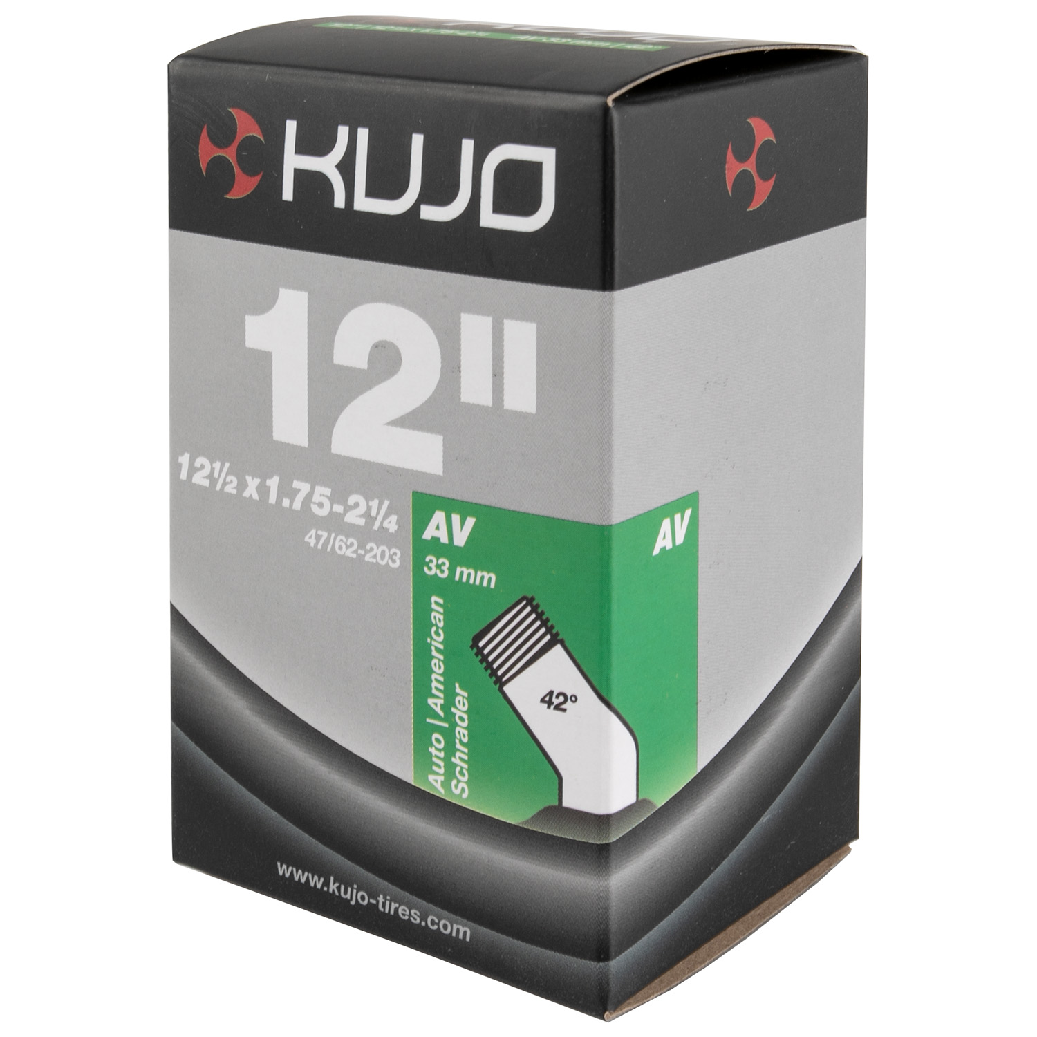 Chambre à air de vélo KUJO 12,5 x 1,75 pouces AV