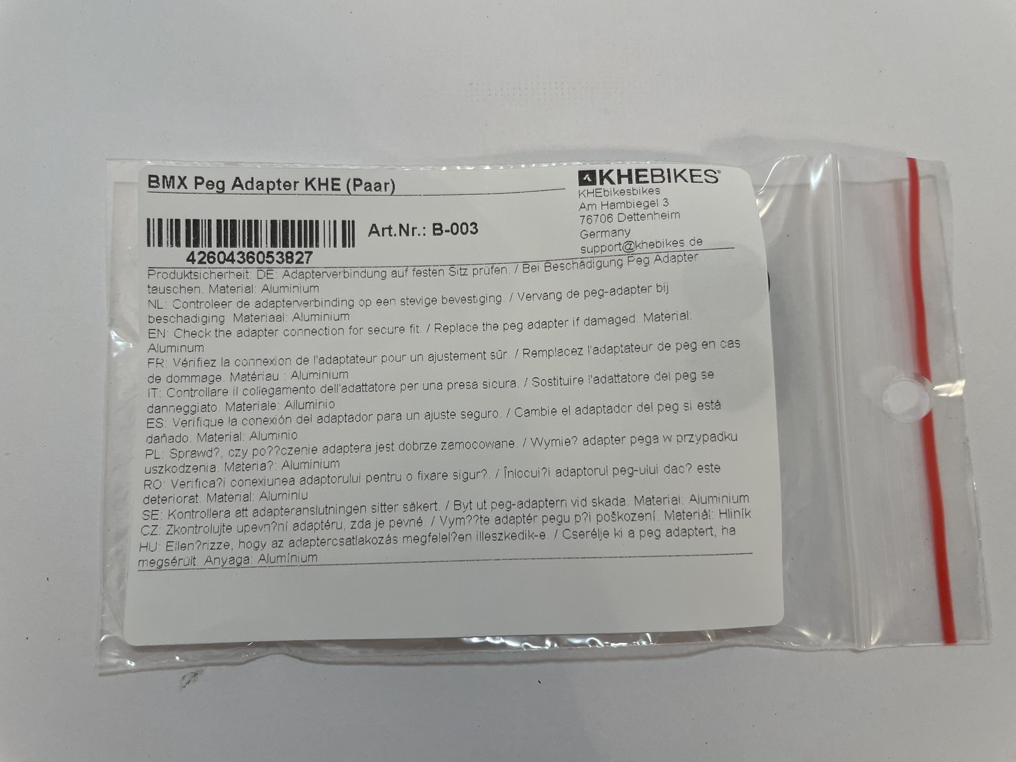 BMX Peg Adaptateur KHE (Paire)