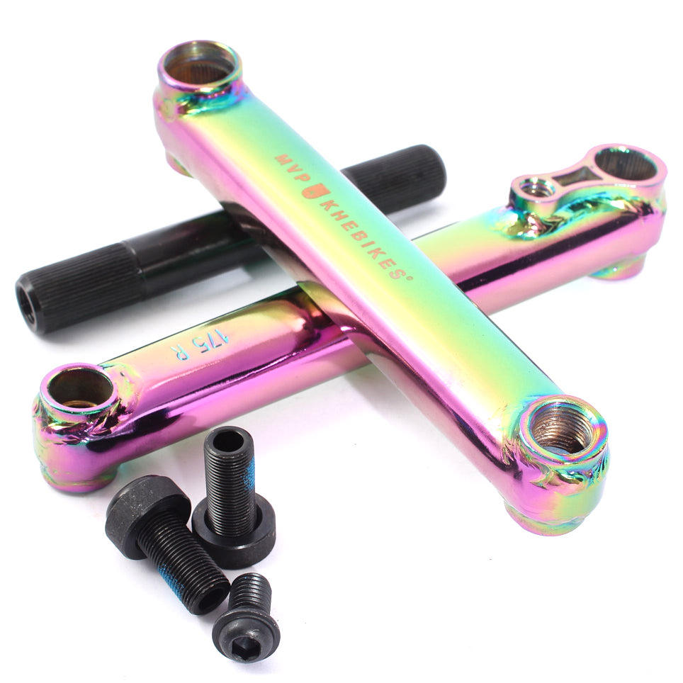 BMX Kurbeset von MVP V2  mit Oil Slick Kurbelarmen BMX Kurbeset von MVP V2  mit Oil Slick Kurbelarmen