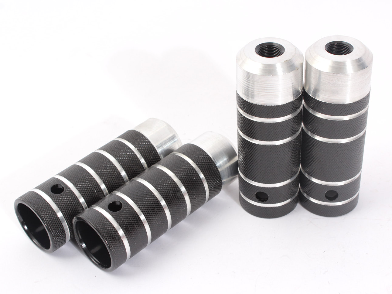 2 Paar COP Alu Pegs KHEbikes für 14mm Achsen hinten und 10mm Achsen vorne