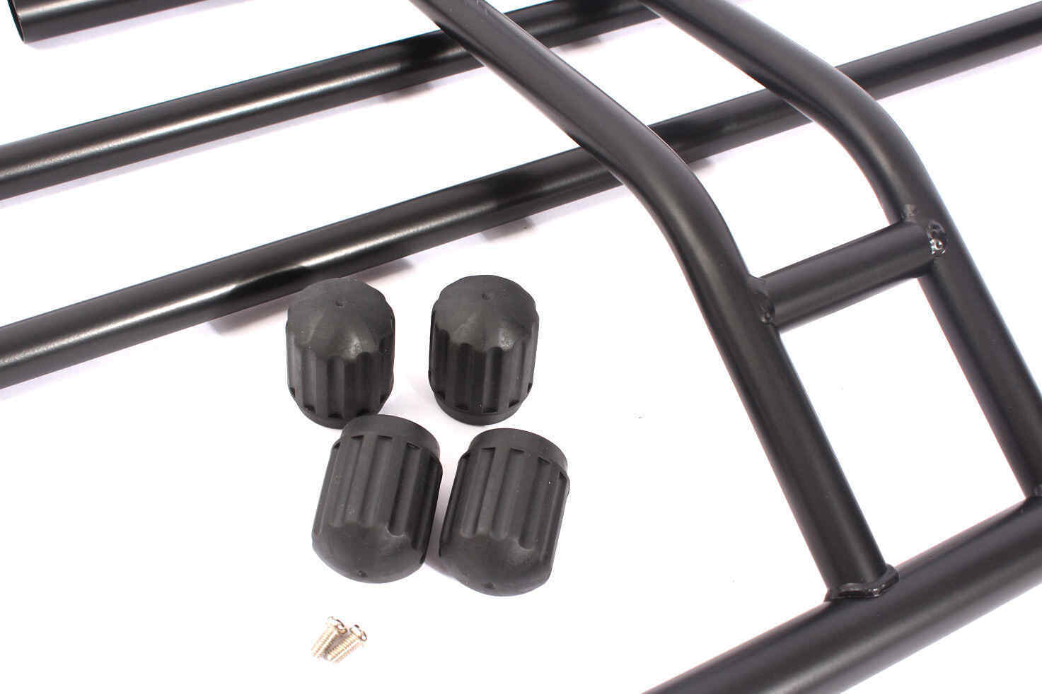 Nahaufnahme Rohrenden-Abdeckkappen in Schwarz