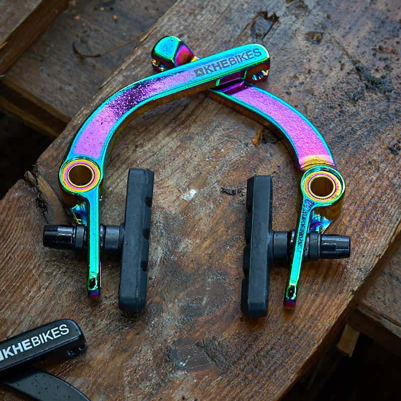 kaltgeschmiedete Oil Slick Bmx Hinterrad U-Bremse mit schwarzen Bremsschuhen