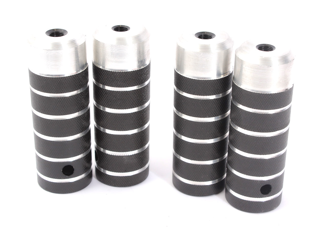 KHEbikes Pegs COP Aluminium 2 Paar mit gerändelter und eloxierter Oberfläche für 10mm Achsen