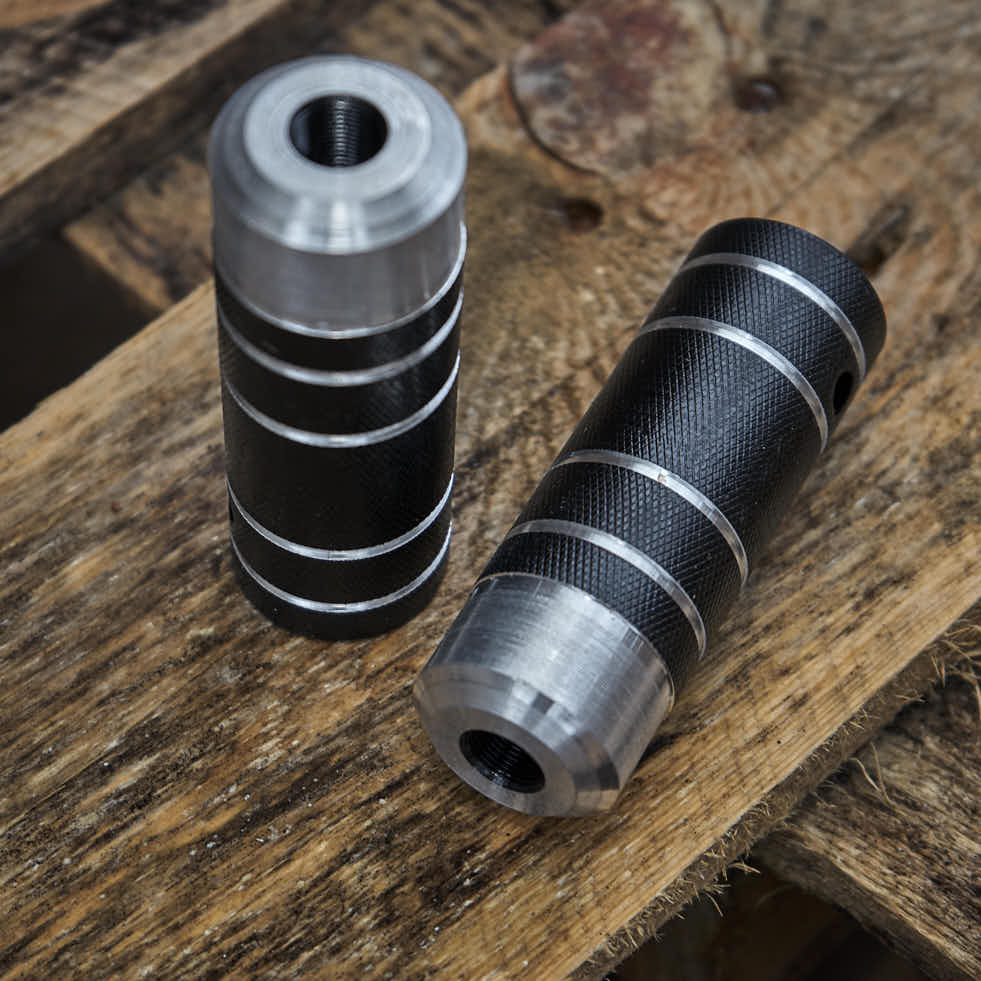 Ansicht von oben KHEbikes Pegs aus 7005 Aluminium