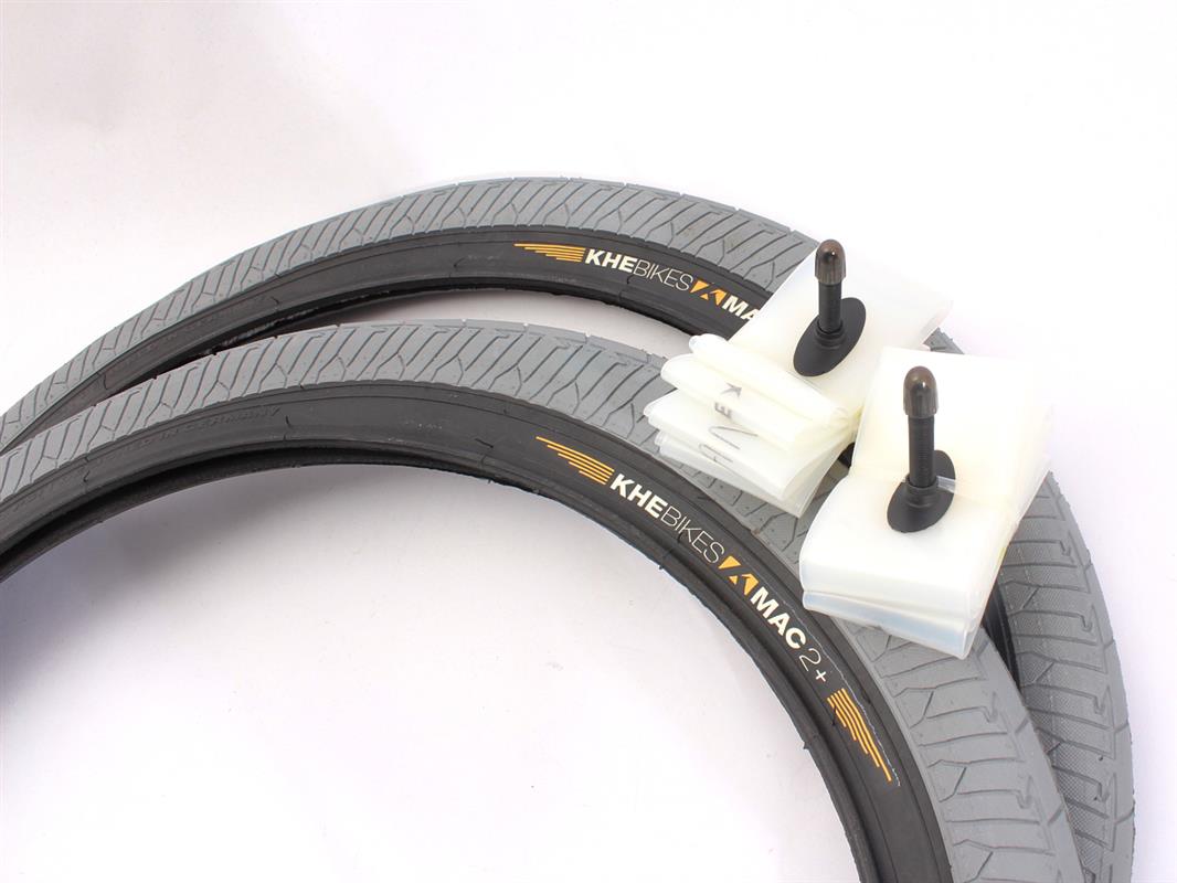 BMX tires 2x MAC2+ wire gray + 2x Schwalbe Aerothan tube