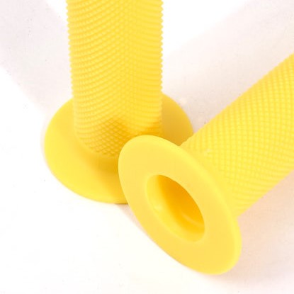 Grifföffnung von gelbem BMX Griff Grifföffnung von gelbem BMX Griff