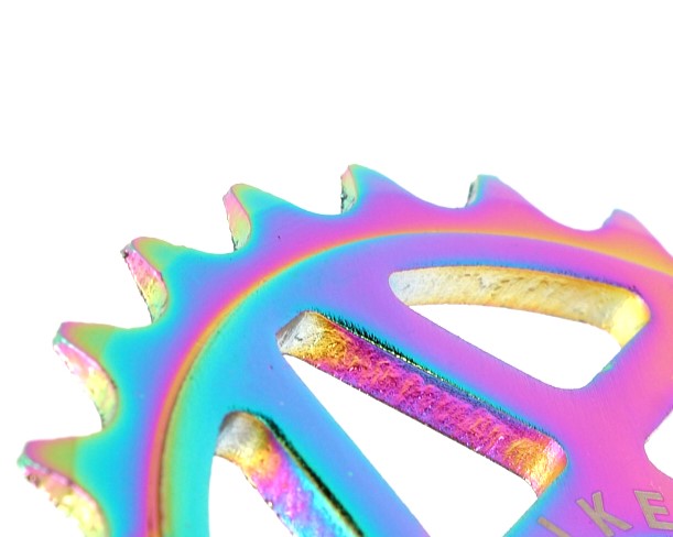 Nahaufnahme Aluminium Kettenblatt-Zähne 