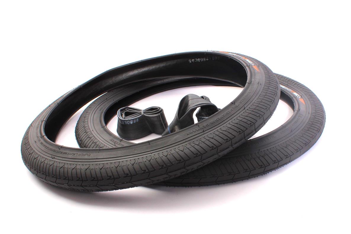 BMX tires 2x MAC2+ wire black + 2x KHE Twiggy tube