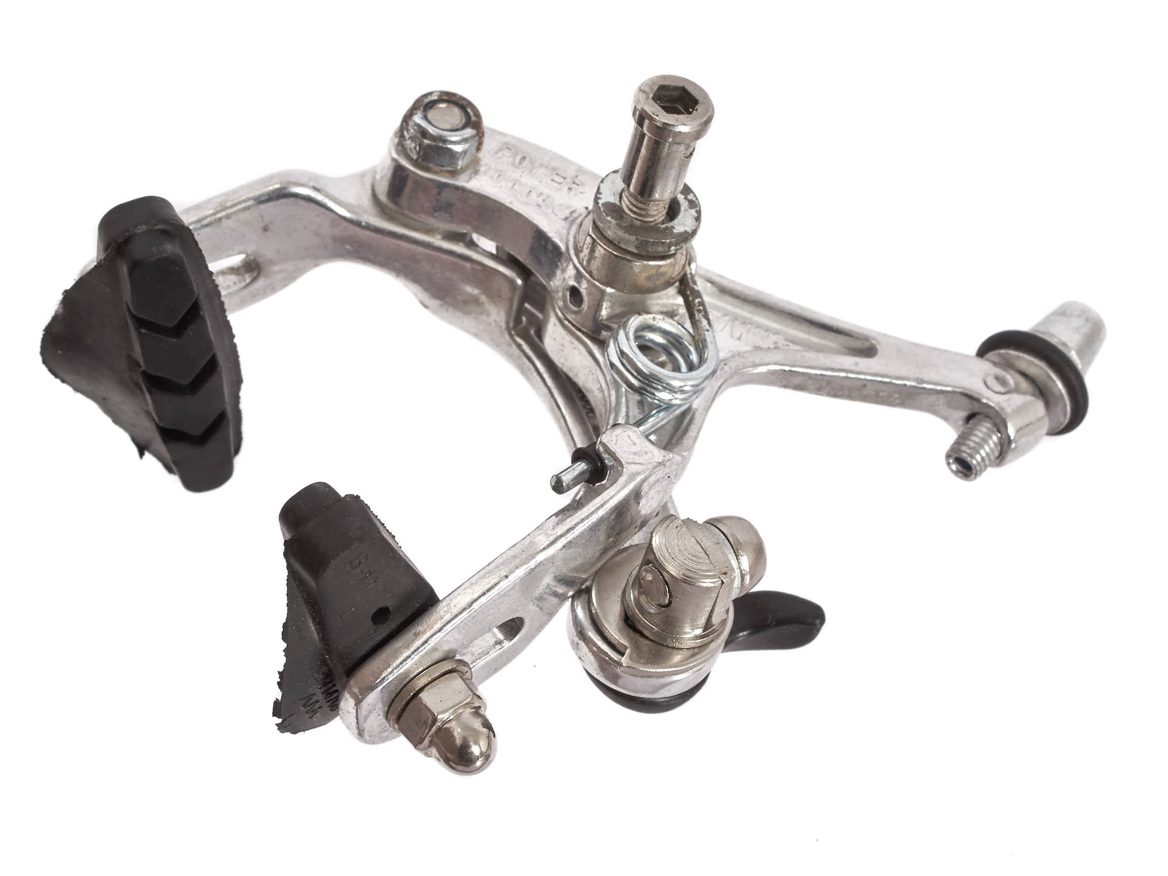 7005 Aluminium Bremse von hinten mit schwaren Bremsschuhen